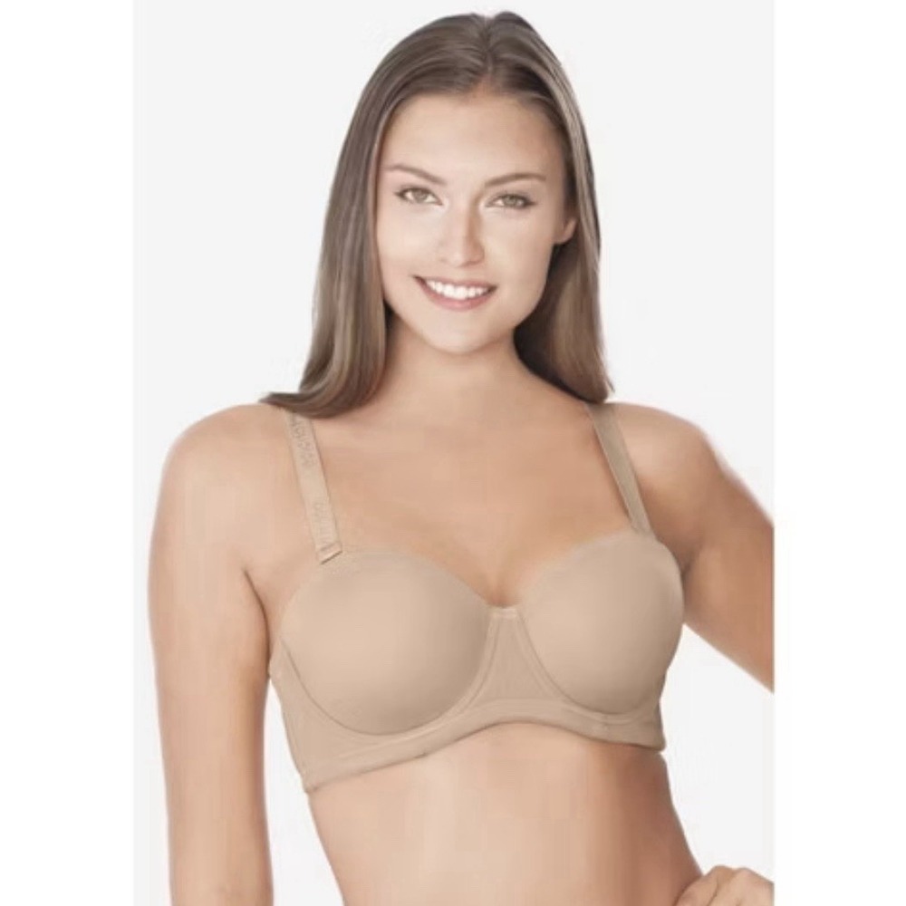 Comfort Choice Convertible Strapless Underwire Bra - 38 D Nude NWOT
